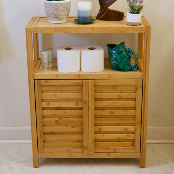 Dotted Line™ Ayden Solid Bamboo Wood Freestanding Bathroom Cabinet ...